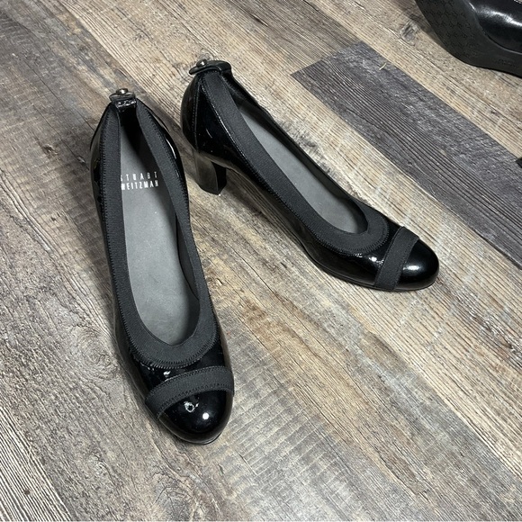 STUART WEITZMAN black patent leather heels pumps 7 - Picture 1 of 8